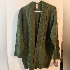 Army green knit sweater